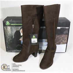 DAWGS WOMENS FASHION 15" HEEL BOOTS CHOCOLATE