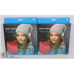 LOT OF 2 MUSIC GEAR WIRELESS MUSICAL BEANIE