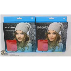 LOT OF 2 MUSIC GEAR WIRELESS MUSICAL BEANIE