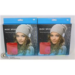 LOT OF 2 MUSIC GEAR WIRELESS MUSICAL BEANIE