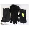 Image 1 : LADIES' GLOVES 3 PAIRS 2 SUEDE 1 LEATHER NEW