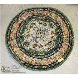 NEW INDIRA ORIENTAL FOREST GREEN/LIGHT BLUE AREA