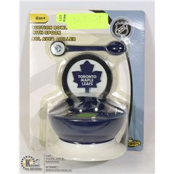 TORONTO MAPLE LEAFS SUCTION BOWL WITH SPOON