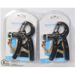 TWO ADJUSTABLE, GRIP WORKOUT DEVICES