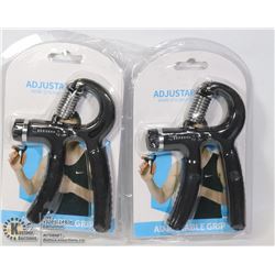 TWO ADJUSTABLE, GRIP WORKOUT DEVICES