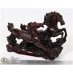 VINTAGE RED RESIN ASIAN HORSES