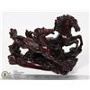 Image 1 : VINTAGE RED RESIN ASIAN HORSES