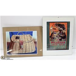 2 FRAMED ANTIQUE FISHING PRINTS