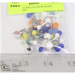 APPROX. 35 PIECES NEW BODY JEWELRY