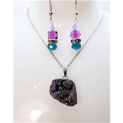 14)  RAINBOW TITANIUM CRYSTAL DRUZY