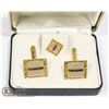 Image 1 : VTG 3 PIECE MOP  CUFFLINK TIE CLIP SET 1950'S