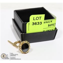 VTG BLACK ONYX TIE CLIP 1960'S