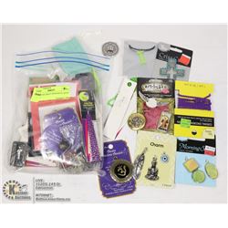 ASSORTED CRAFT PENDANTS, NOTE CARDS