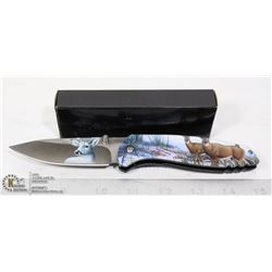 NEW FOLD OUT DEER THEMED KNIFE