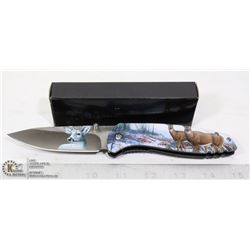 NEW FOLD OUT DEER THEMED KNIFE