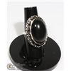 Image 1 : #79-NATURAL BLACK OBSIDIAN RING/ SIZE 8