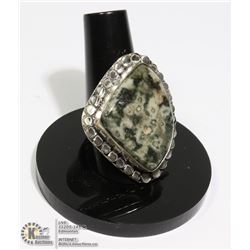 #76-OCEAN JASPER RING/ SIZE 7.5