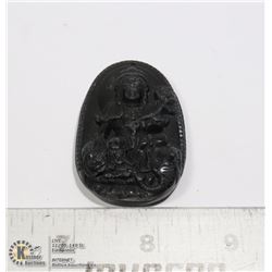 #95-NATURAL BLACK OBSIDIAN BUDDHA PENDANT