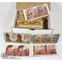 BOX OF 100+ OLD STEREO PHOTOGRAPHS