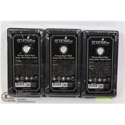 3 BARS OF PROMISE CBD AFRICAN BLACK MUD SOAP