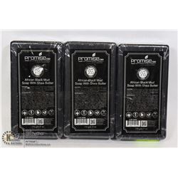 3 BARS OF PROMISE CBD AFRICAN BLACK MUD SOAP