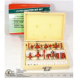 15PC ROUTER BIT SET IN CASE