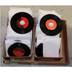 2 BOXES 45 RECORDS BEATLES; ROD STEWART