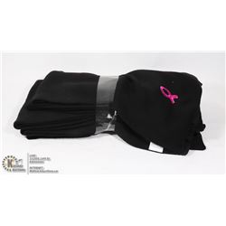 BUNDLE OF 6 PINK RIBBON SCARVES (BLACK)