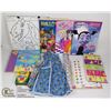 Image 1 : KID'S LOT-COLORING SHEETS/BOOKS, CRAYONS, STICKERS