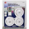 Image 1 : NEW 3PC REMOTE CONTROLLED LED PIVOTING ACCENT LIGHT