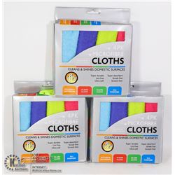 THREE 4 PACKS OF NEW MICROFIBER CLOTHS