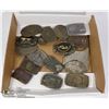 Image 1 : FLAT OF VINTAGE BELT BUCKLES INCLUDING PRO RODEO