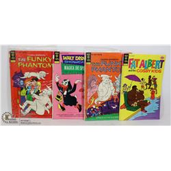 FOUR VINTAGE 20/25 CENT GOLD KEY COMICS