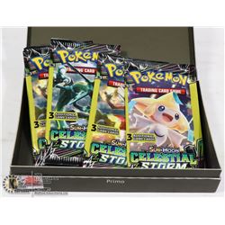 4 SEALED POKEMON CELESTIAL STORM 3 CARD BOOSTER