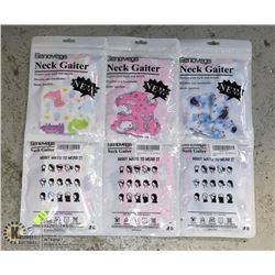BUNDLE OF 6 KIDS NECK GAITERS (FACE COVERINGS)