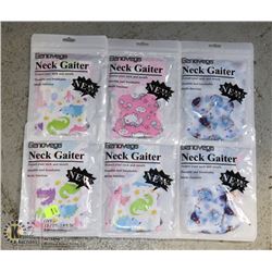 BUNDLE OF 6 KIDS NECK GAITERS (FACE COVERINGS)