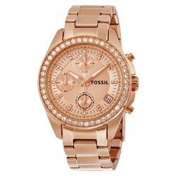 NEW FOSSIL TRIPLE CHRONO ROSE GOLD TONE MSRP $209