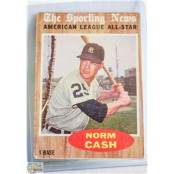 1962 TOPPS NORM CASH ALL STAR BASEBALL CARD 466