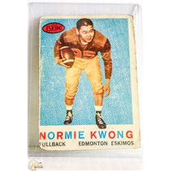 1959 TOPPS CFL NORMIE KWONG ESKIMOS FOOTBALL CARD