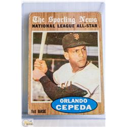 1962 TOPPS ORLANDO CEPEDA ALL STAR CARD 390