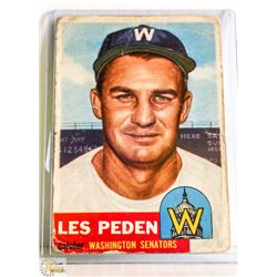 1953 TOPPS LES PEDEN BASEBALL CARD 256