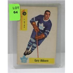 1958 PARKHURST HOCKEY CARD 18 GARY ALDCORN