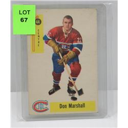 1958 PARKHURST HOCKEY CARD 44 DON MARSHALL