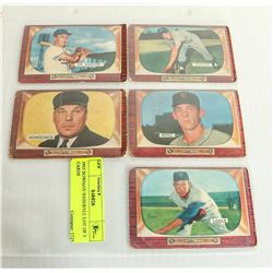 1955 BOWMAN BASEBALL LOT OF 5 CARDS