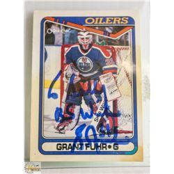 AUTOGRAPHED GRANT FUHR HOCKEY CARD