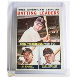 1964 TOPPS CARL YASTRZEMSKI BATTING LEADER CARD