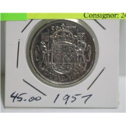 1957 CANADA SILVER HALF DOLLAR