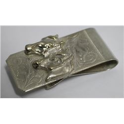SILVER MONEY CLIP WITH HORSES