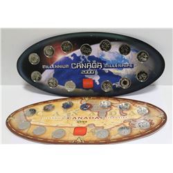 1999 & 2000 MILLENNIUM $.25 SET, MINT SHAPE