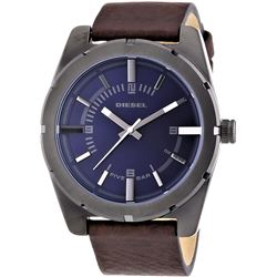NEW DIESEL BLUE DIAL LEATHER STRAP 42MM MSRP $249